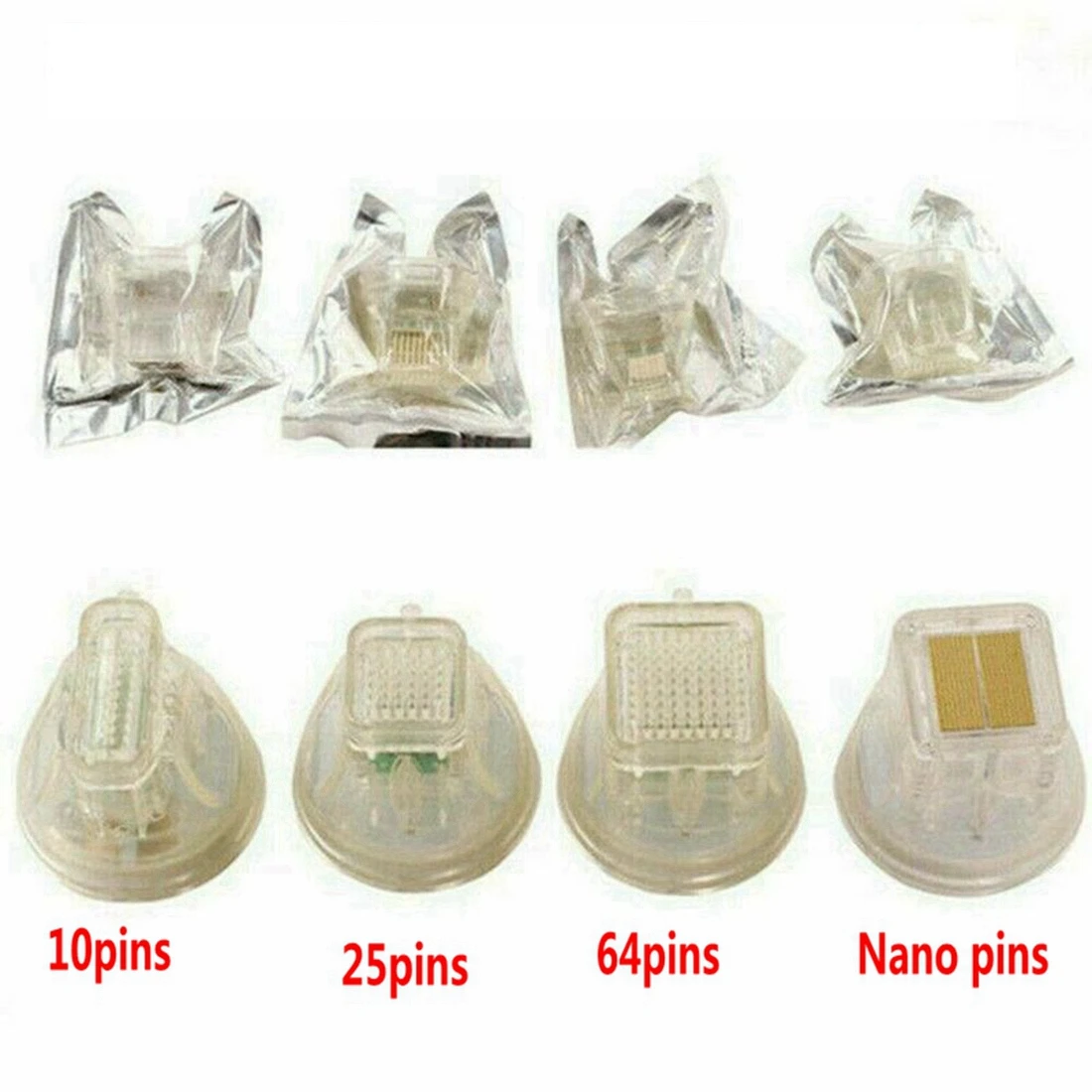 

Less Pain Insulation 4 Tips Cartridge 10Pin 25Pin 64Pin and Nano Needles for Fractional RF Microneedle Radio Frequency Machine