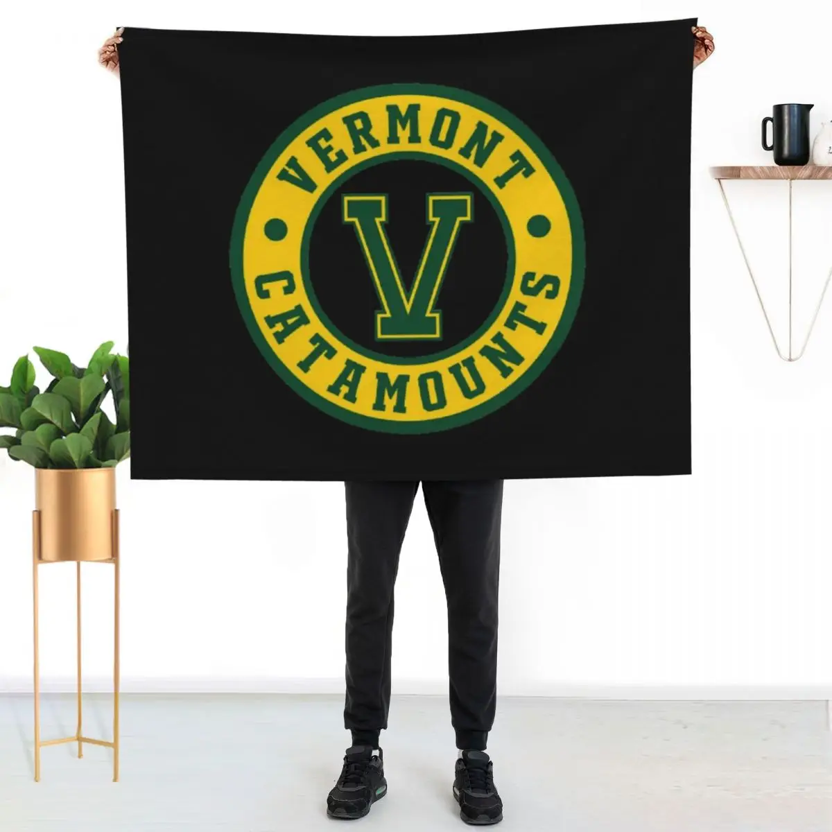 Фото Университет Вермонта - UVM - Плед Catamounts, теплый фланелевый плед для дивана, кресла, спальни №2
