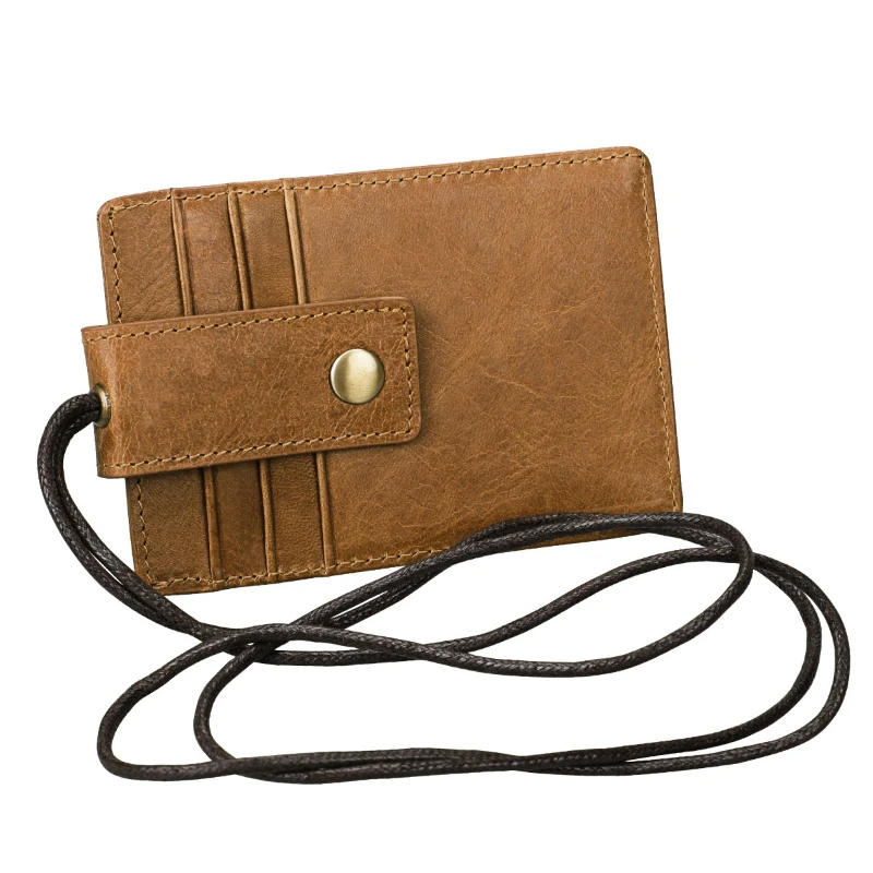 New Style Label Holder with Rope Leather Work Card Holder Multifunctional Work Number Badge Badge NFC Card Holder
