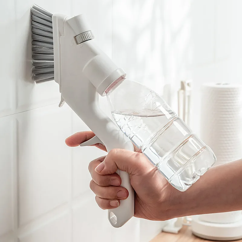 

Multifunctional Kitchen Cleaning Brush 5-Piece Set Press Water Spray Tile Glass Wiper Gap Sponge Household Tools