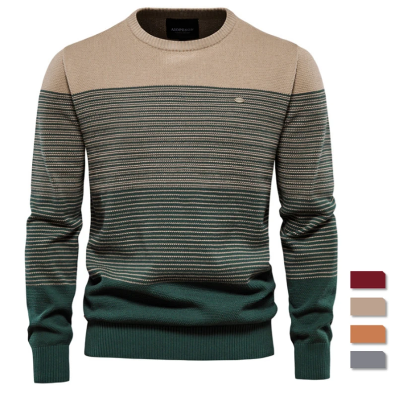 

Brand Cotton Sweater Men Fashion Casual O-Neck Spliced Pullovers Knitted Sweater Male New Winter Warm Mens Sweaters