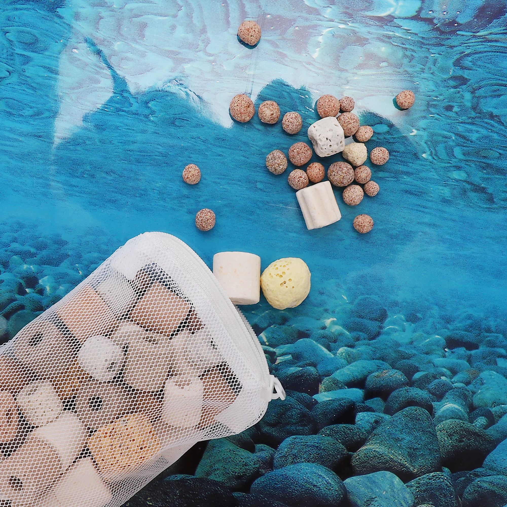 UXCELL Worki filtrujące do akwariów Drobne worki z siatki na zamek błyskawiczny Siatkowe filtrów żywicy węglem aktywnym