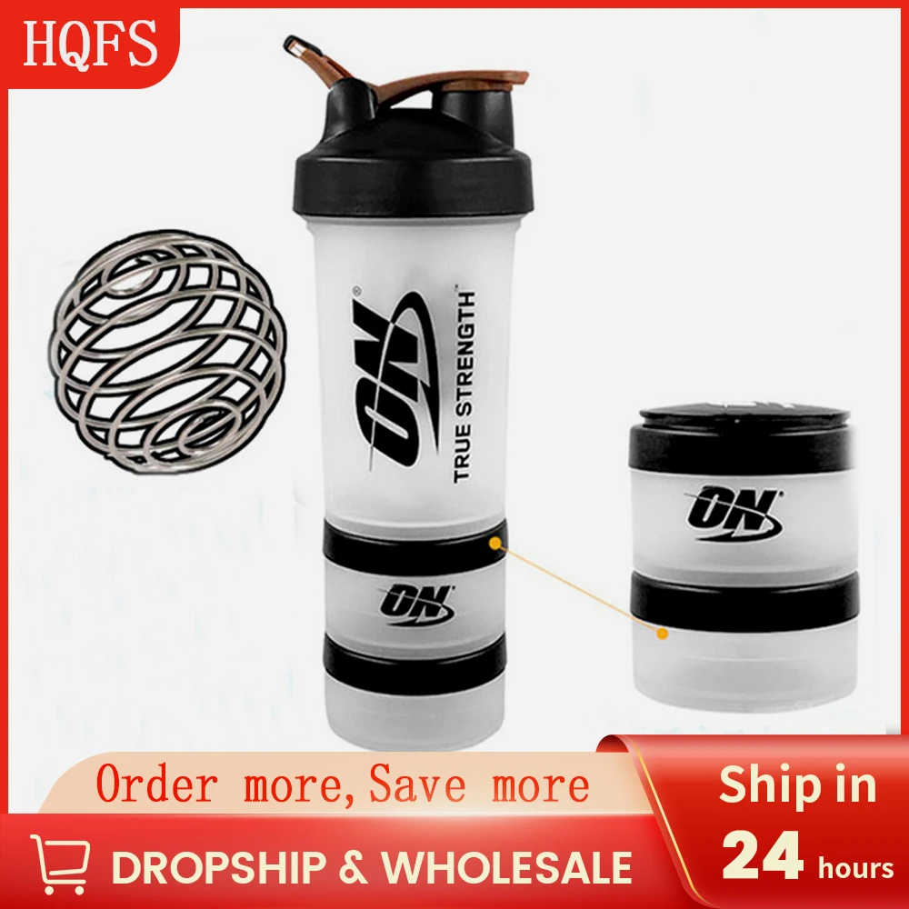 Water Bottles Shaker Protein Bottle Powder Shaker Cup with Ball Kit Cup ON Fitness Cup High Capacity Plastic Cup Blender Bottle
