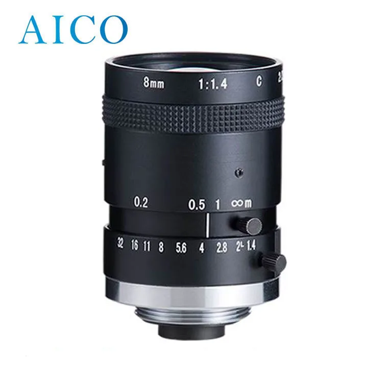 

low distortion 8mm FL 8.0mm F1.4 2/3" c mount 5mp machine vision industry c-mt fa optical camera objektive lens