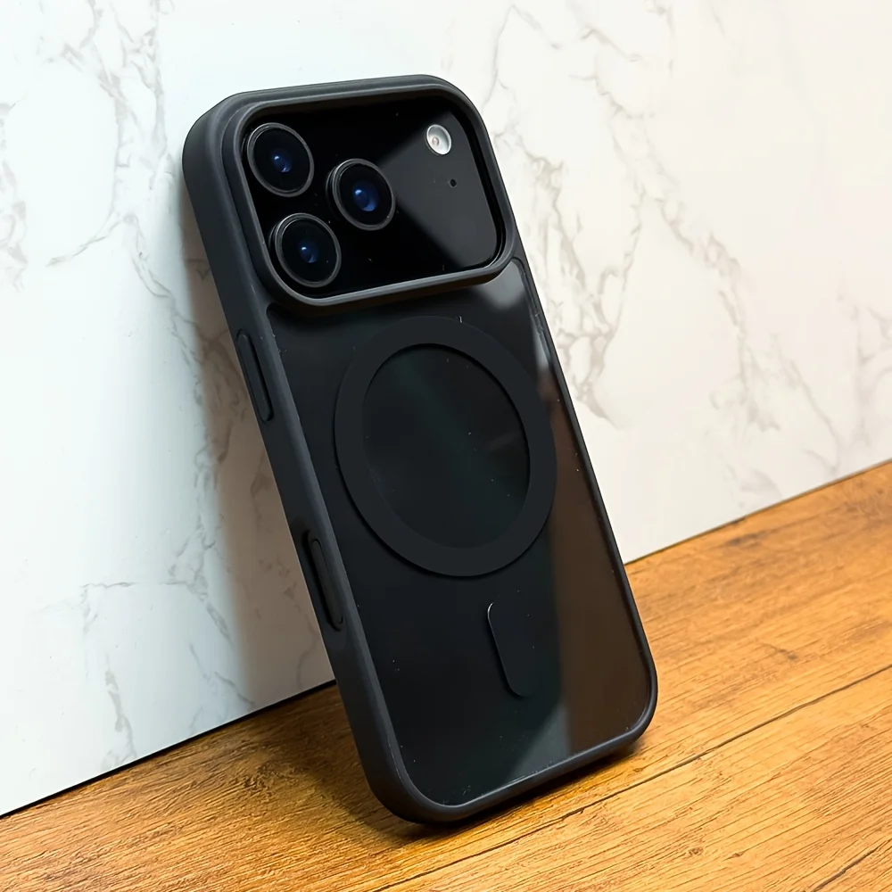 Для iPhone 17 Pro Max 11 16 15, роскошный прозрачный магнитный чехол для беспроводной зарядки, противоударный мягкий бампер, жесткий акриловый прозрачный чехол (art.: 3920d2a5dff7e) - 3920d2a5dff7e