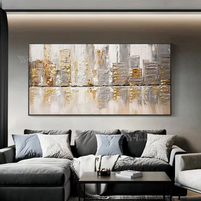 

Холст ручной работы Картина маслом текстура настенный художественный абстрактный городской Декор постер гостиная диван спальня ресторан ...