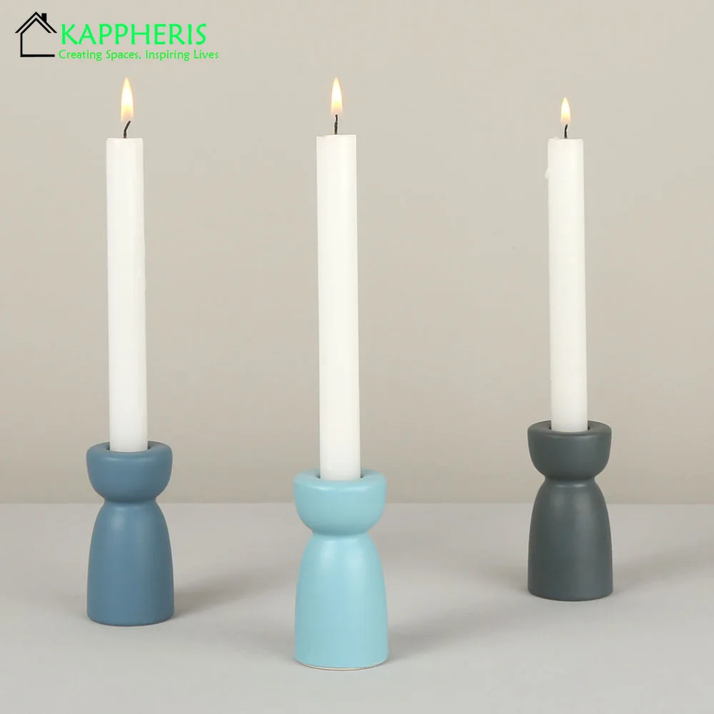 Керамический подсвечник с конусом белый керамический украшение для дома мини