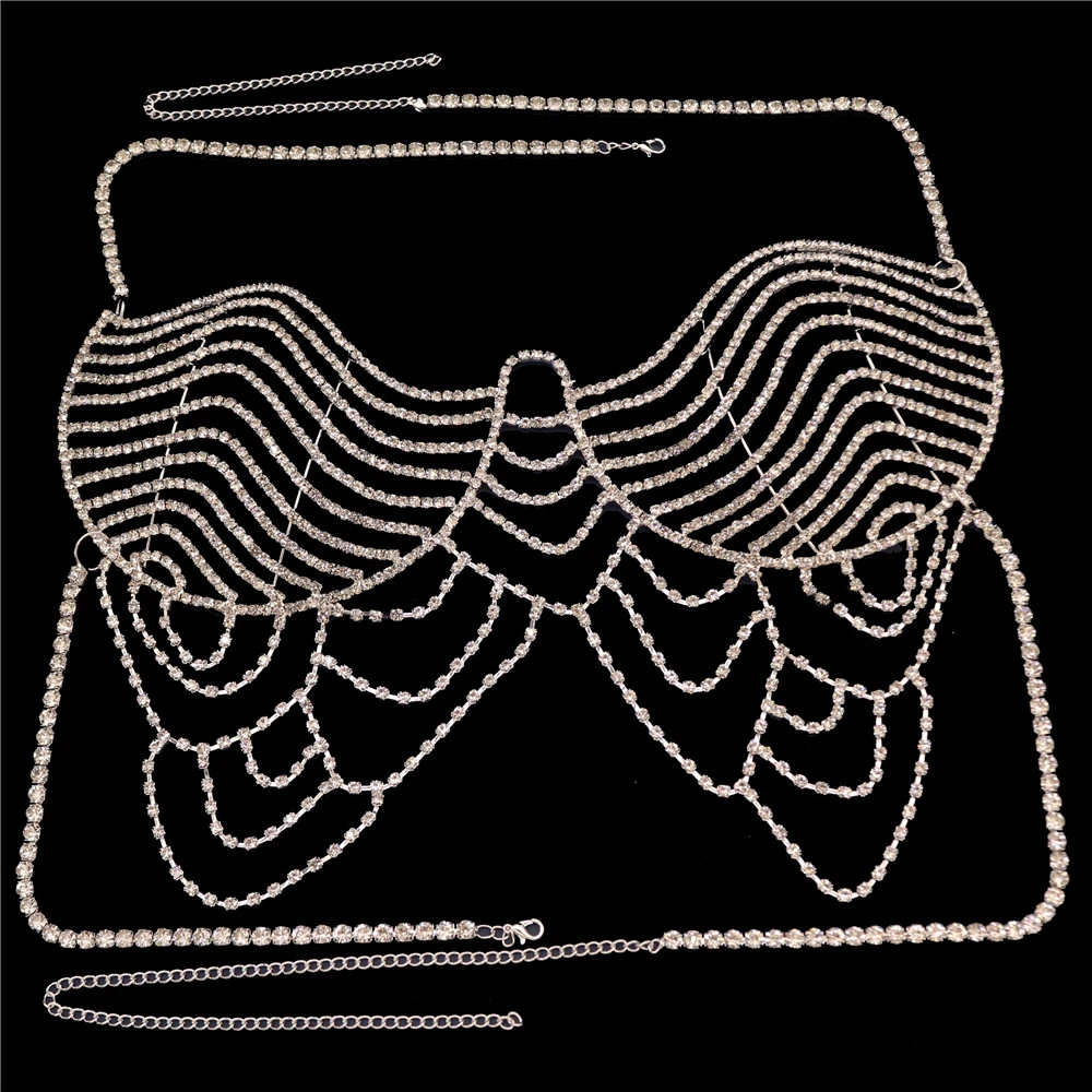 Женское платье с бахромой длинное Привлекательное цепочкой и кристаллами