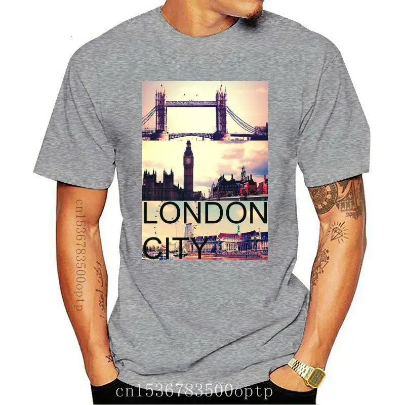 

Camiseta de la ciudad de Londres para hombre y mujer, camisa Unisex con el puente de La Torre Big Ben, orgullo, informal, fresca