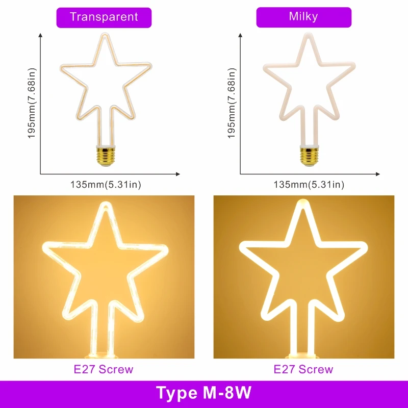 

Duncelri светодиодная лампа Эдисона 4Вт/8Вт теплый белый