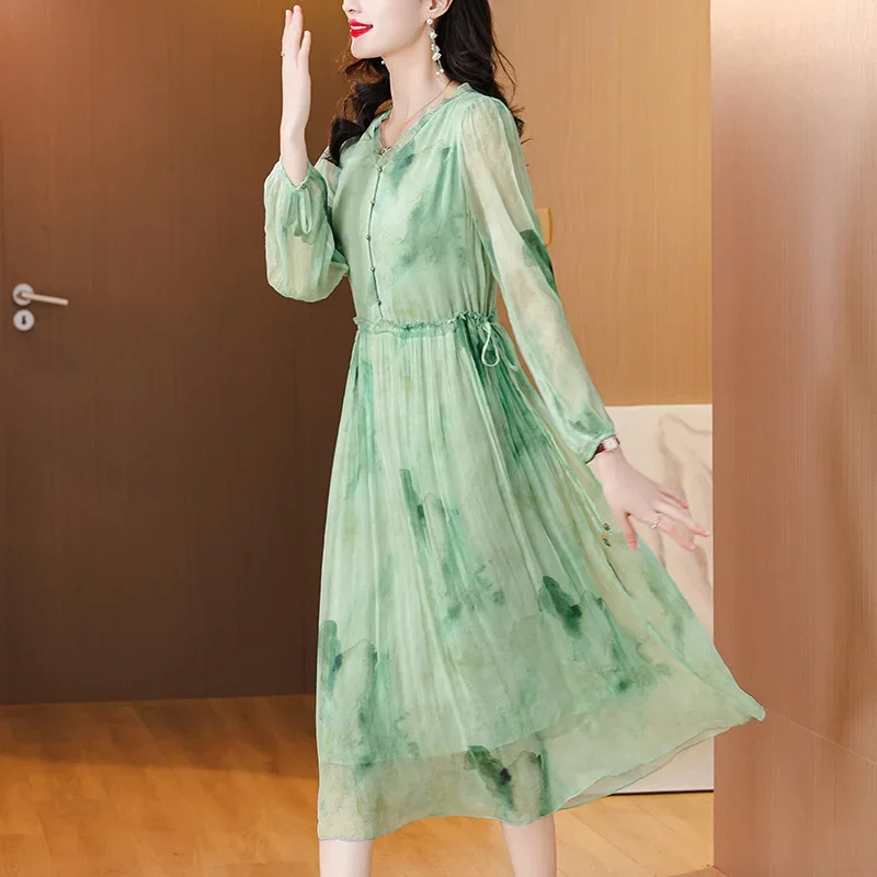 Высококачественное утягивающее шелковое платье больших размеров для женщин