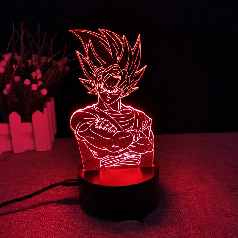 Anime Figure Dragon Ball Son Goku 3D lamp Figurine Broly Vegeta Gogeta Shenron Figma Action Toys Brinquedos Juguetes Model