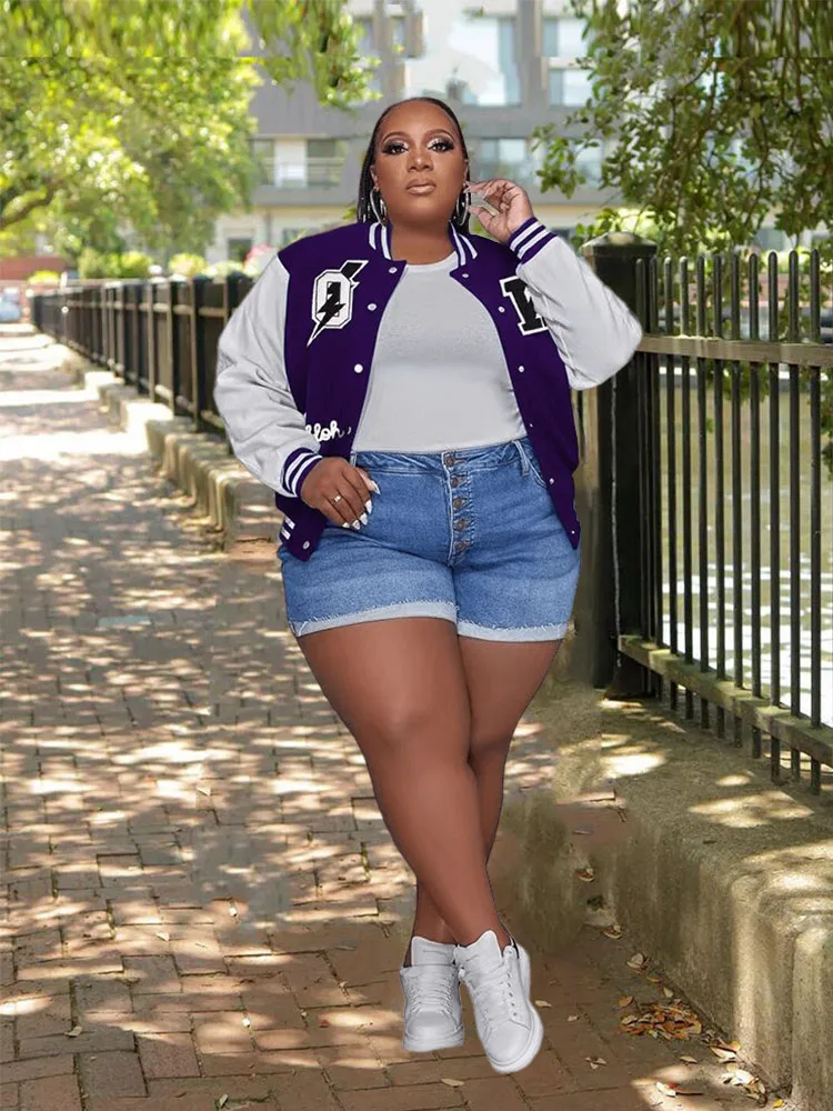 Plus Size Outwears Winter Baseball Jacket Women Top Coat External Clothing with Large Sizes Bomer Jacket Wholesale Dropshipping