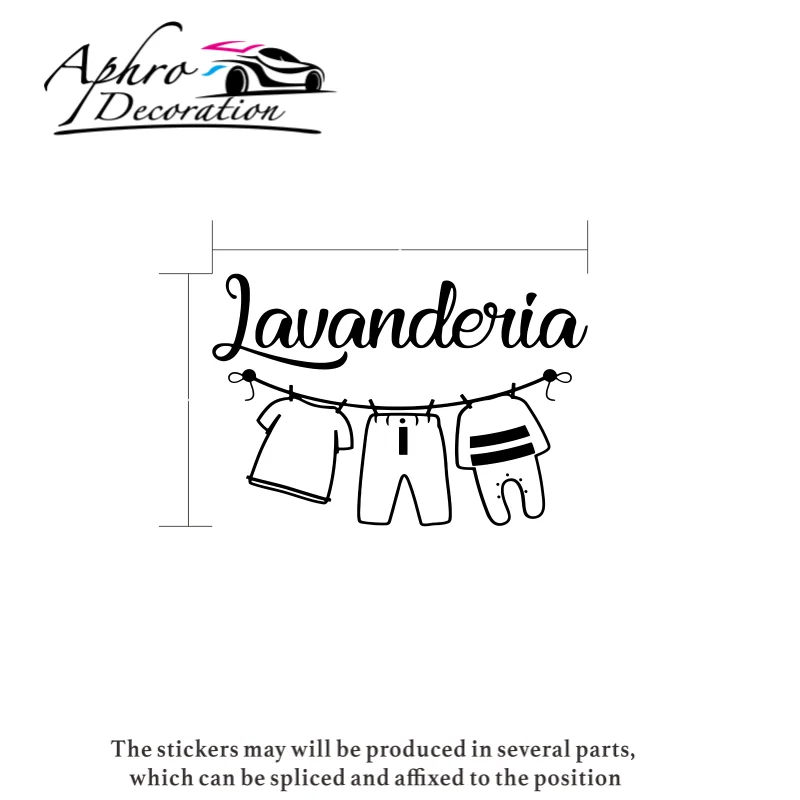 Итальянские слова Lavanderia Настенная Наклейка Panni Stesi настенные наклейки стирка
