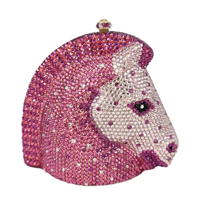 

Женский клатч в форме головы лошади, кошелек, вечерние кошельки и сумочки, свадебные вечерние клатчи, стразы Minaudiere