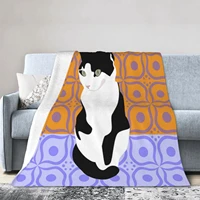 cute cat blanket for girls women lightweight soft fleece flannel throw blanket for cat lovers sofa couch living room 50x40 inch