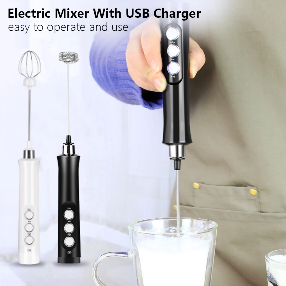 

Блендер ручной Электрический с зарядкой от USB, 3 режима