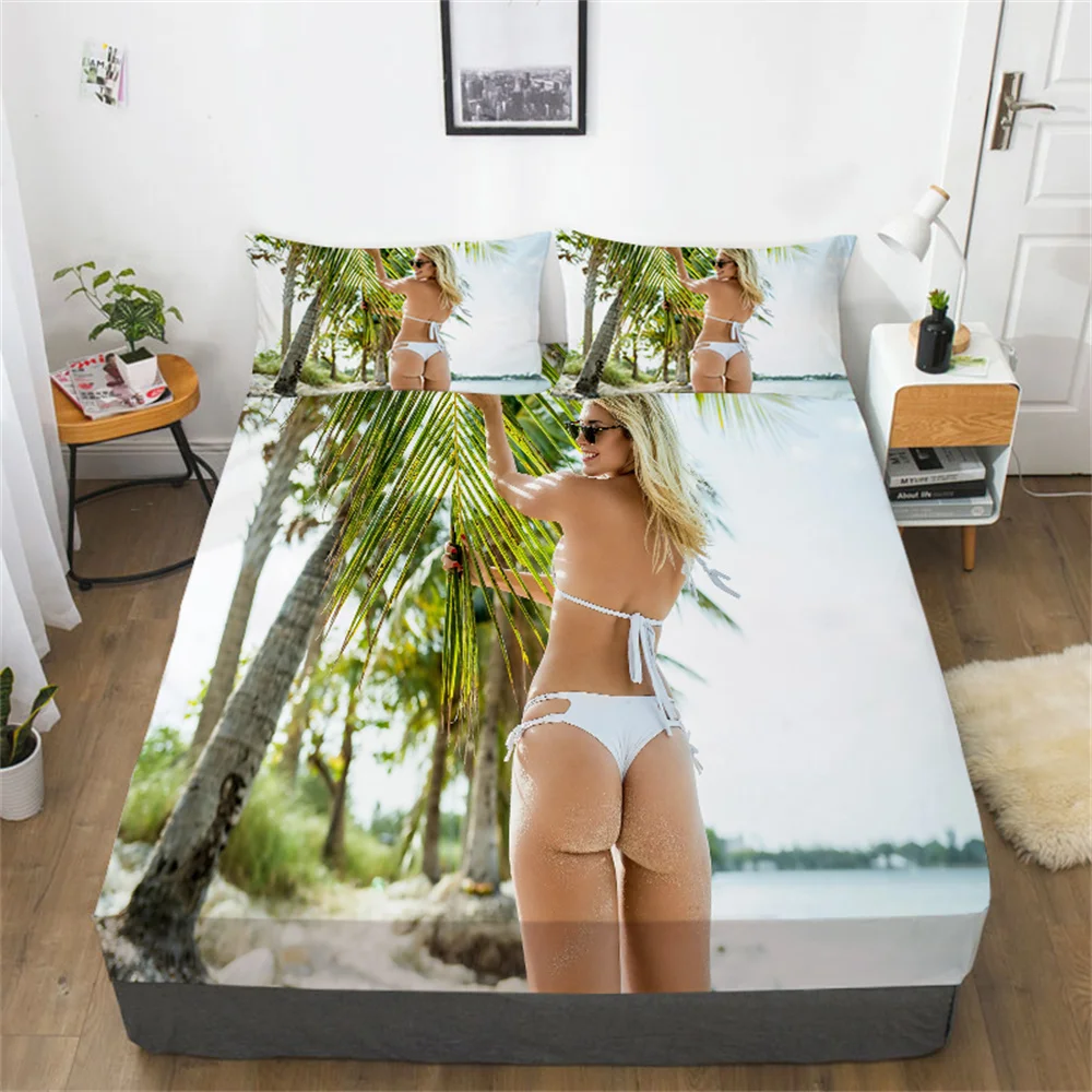 

3D Comforter Set Sexy Girl High Quality Print Quilt Duvet Bedding Suit Queen Bed Size Fashion Fitted Sheet Beds Sheets Suit