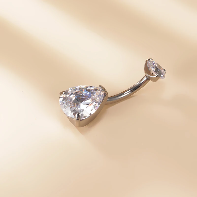 Серьги-пупки из титана G23 с фианитами изгибаемые ювелирные украшения для