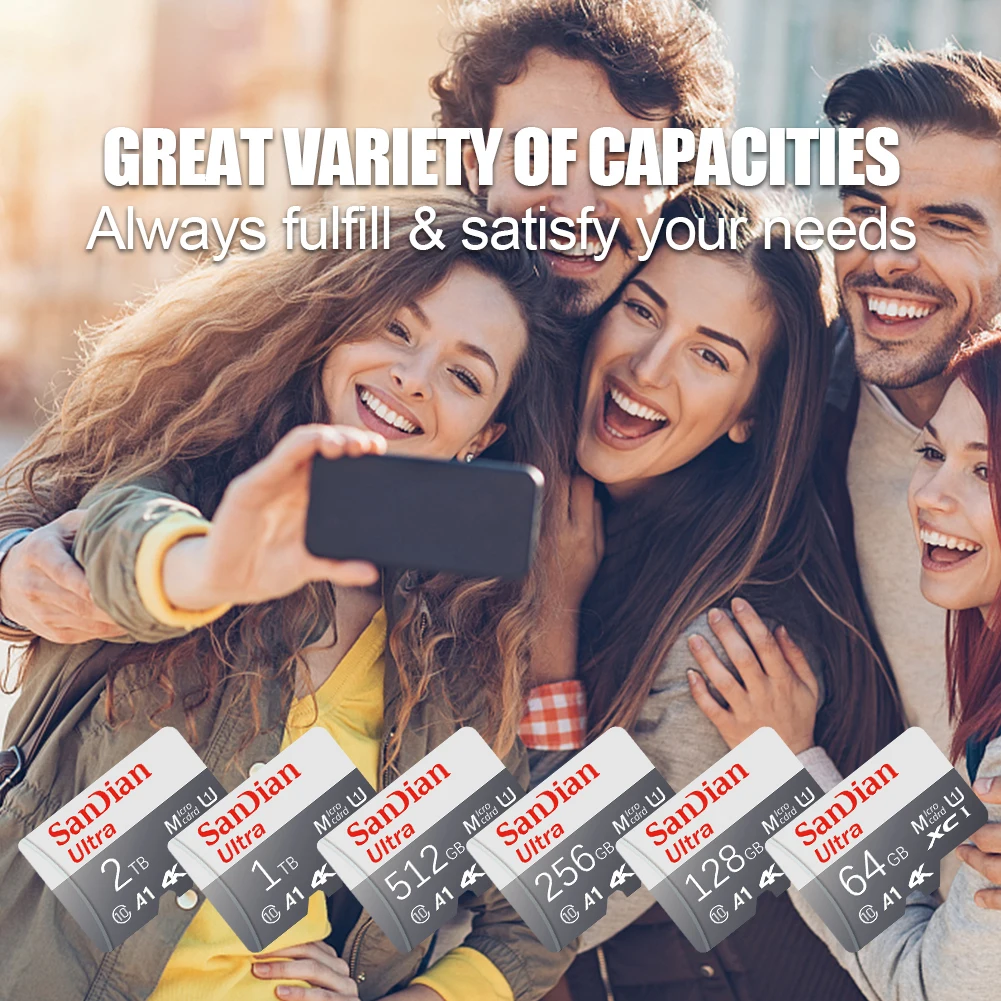 Оригинальная высокоскоростная мини-карта памяти емкостью 2 ТБ 1 класс 10 карта Micro