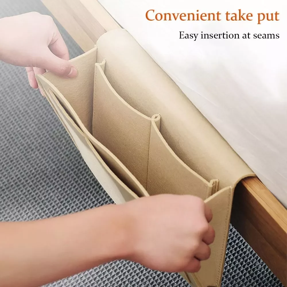 

Side Storage Bag Living Room Sundries Holder Couch Bed Hanging Pouch Pockets Magezine Remote Control Organizer Bedside Caddy