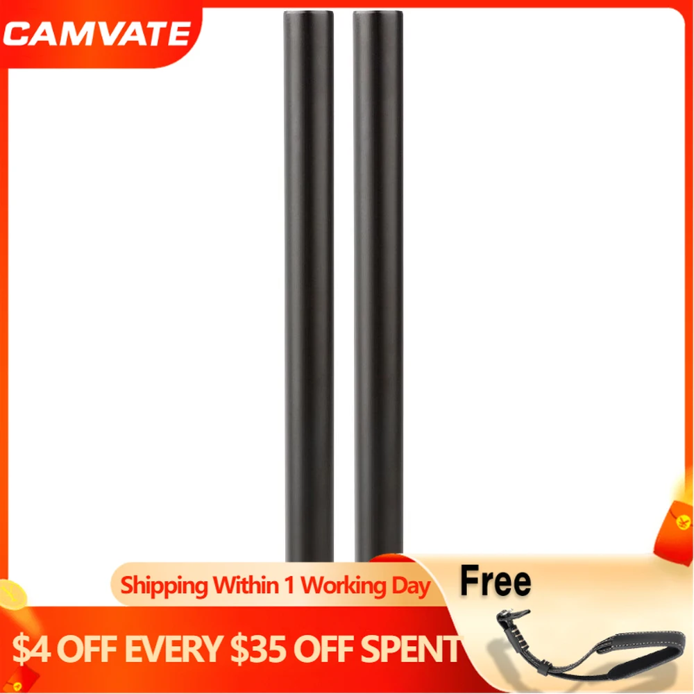 CAMVATE 2 шт. алюминиевый анодированный 15 мм 20 см M12 стержень для DSLR матовой коробки следящей фокусировки монитора плечевое крепление C1089