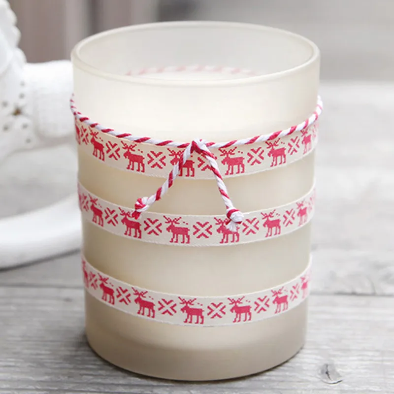 Новинка 5 ярдов 15 мм Рождественская печатная Полиэстеровая хлопковая лента DIY для