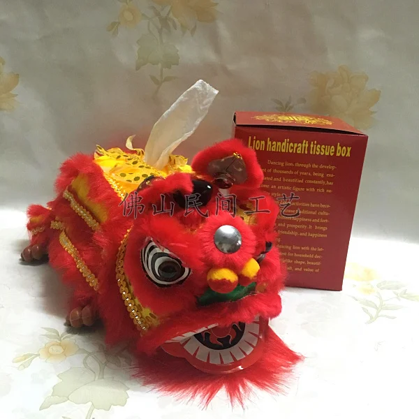 

Lion-awakening Ornaments National Tide Dance Lion Tissue Sets Paper Boxes Home Lion Head Folk Crafts, New Year's Gifts