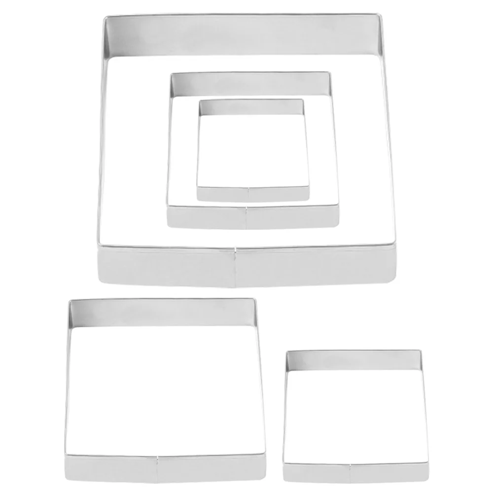 

5Pcs Metal Cake Decorating Biscuit Square Cookie Set Cookie Decorating Supplies for Kitchen Friends Baking Party