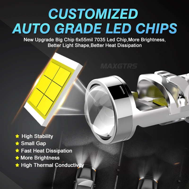 2x H4 H7 H11 H8 LHD светодиодные фары с мини-объективом 9005/9006 HB3 HB4 Автоматическая лампа