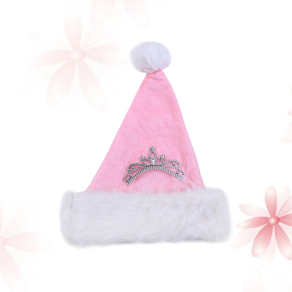 

Hat Santa Pom Christmasclaus Holiday Plush Cap Knit Crochet Pompom Fuzzy Party Favors
