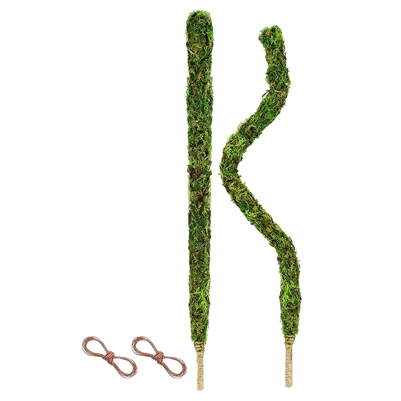 

2 Pcs Bendable Moss Pole 23.6Inch Natural Moss Pole Bendable DIY Shape For Plants Monstera Use Plant Support