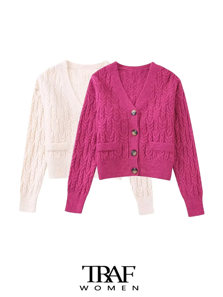 

Кардиган женский вязаный на пуговицах спереди, с длинным рукавом