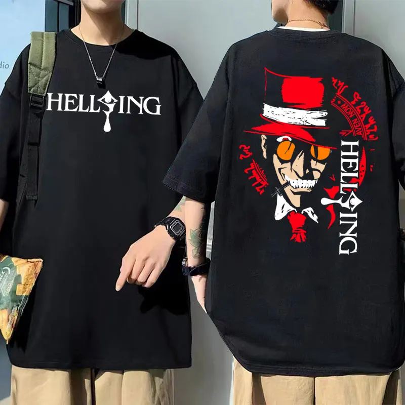 

Anime Hellsing Ultimate Alucard Vampire Horror Graphic T Shirt Male Loose Oversized T-shirt Men Women Manga Casual Cotton Tees