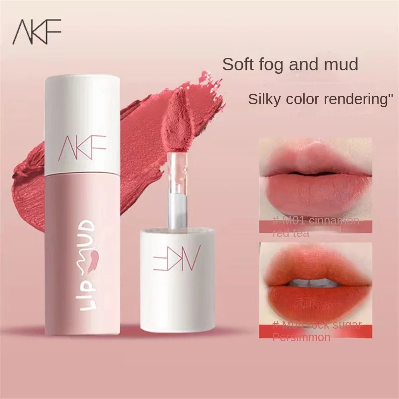 

AKF Lip Slime Lip Glaze Whitening Lipstick Long Lasting Non-Flaking Non-Stick Cup Matte Matte Female Cosmetics Lipstick