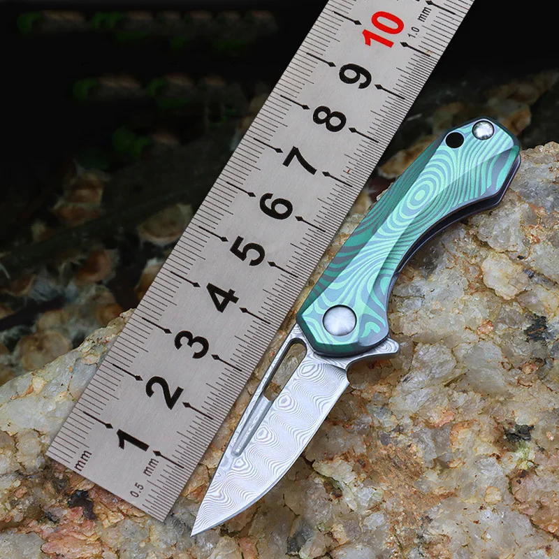 Складной нож Xuanfeng 9cr18 из дамасской стали