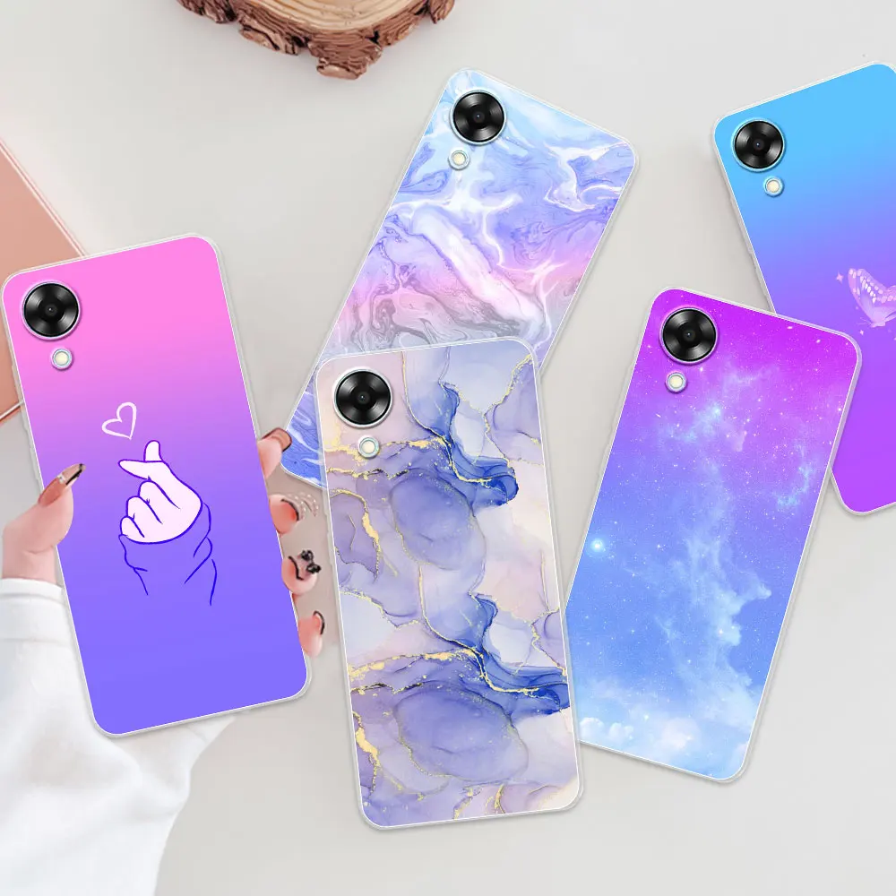 Прозрачный Модный чехол-бампер для OPPO A17K 6 56 дюйма