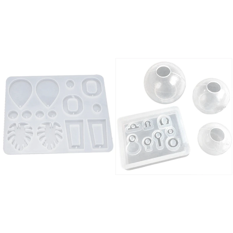 

4Pcs Transparent Ball Pendant Resin Mold Set Silicone Mold with DIY Earrings Pendant Handmade Dangle Eearrings Mold