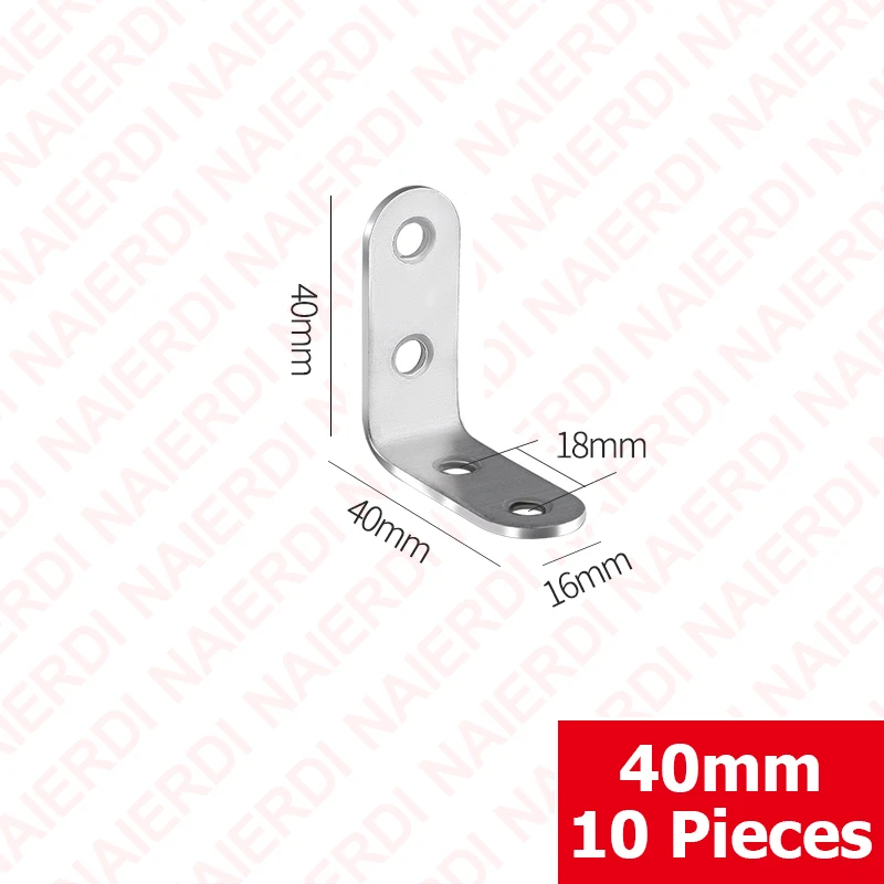 NAIERDI Угловые кронштейны из нержавеющей стали 10 шт