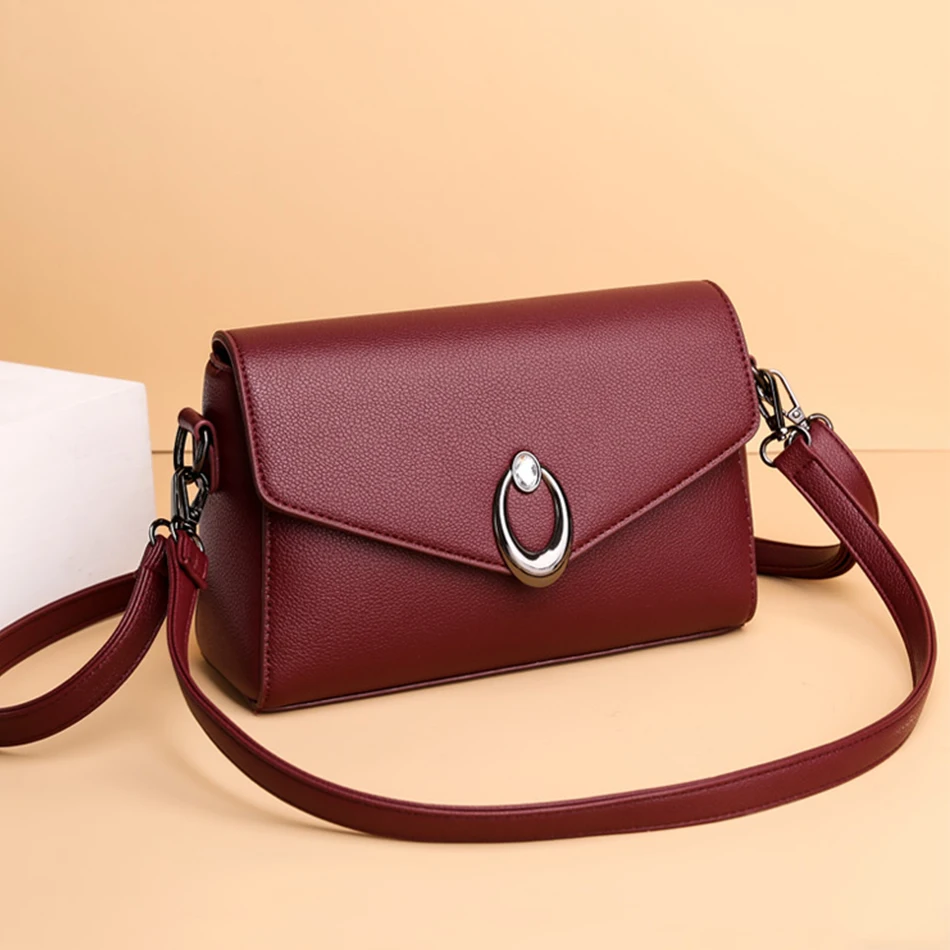 

Simple Crossbody Bag for Women High Quality PU Leather Purses and Handbags Luxury Designer Flap Fashion 2022 Trend Shoulder Bag