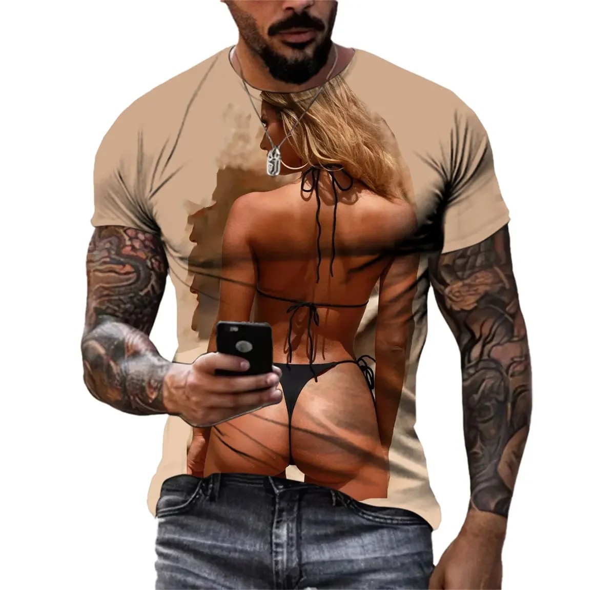 Лидер продаж летняя креативная Сексуальная красивая футболка с 3d принтом модная