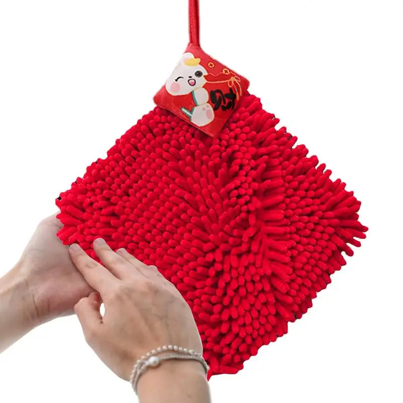 

Kitchen Hand Towel Fluffy Coral Fleece Hand Dry Towel With Lanyard Quick Dry Towel For Hotel Office Bathroom Kitchen