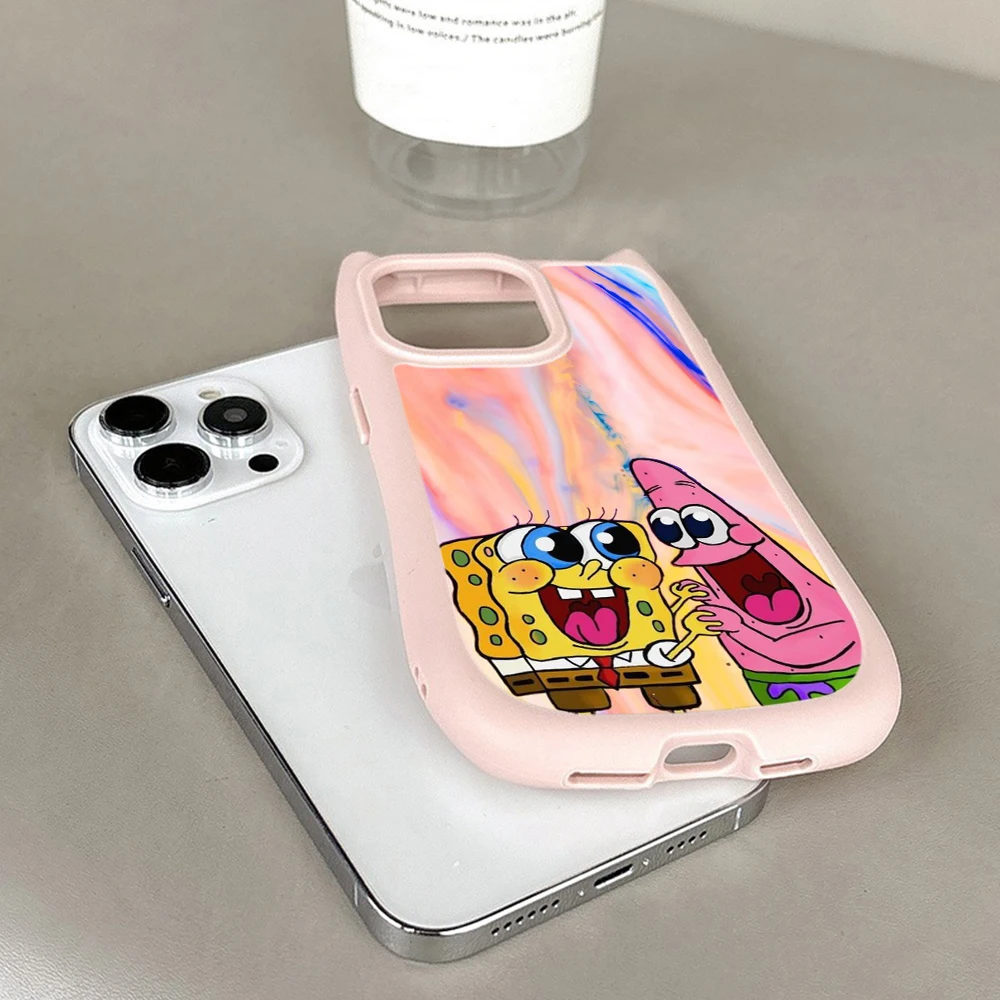 Мягкие чехлы с кошачьими ушками для телефонов iPhone 15 14 13 12 11 Pro Max Plus XR прозрачная