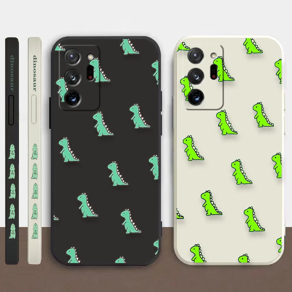 

Case For Samsung Galaxy A30 A20S A10S A14 Note 20 9 Pro Plus Lite Ultra 4G 5G Liquid silicone Case Cute Little Cartoon Dinosaur