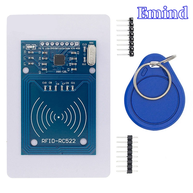 

MFRC-522 RC522 RFID RF IC Card Induction Module White Card + Keychain Access Control Module Suitable for Card Reader Development