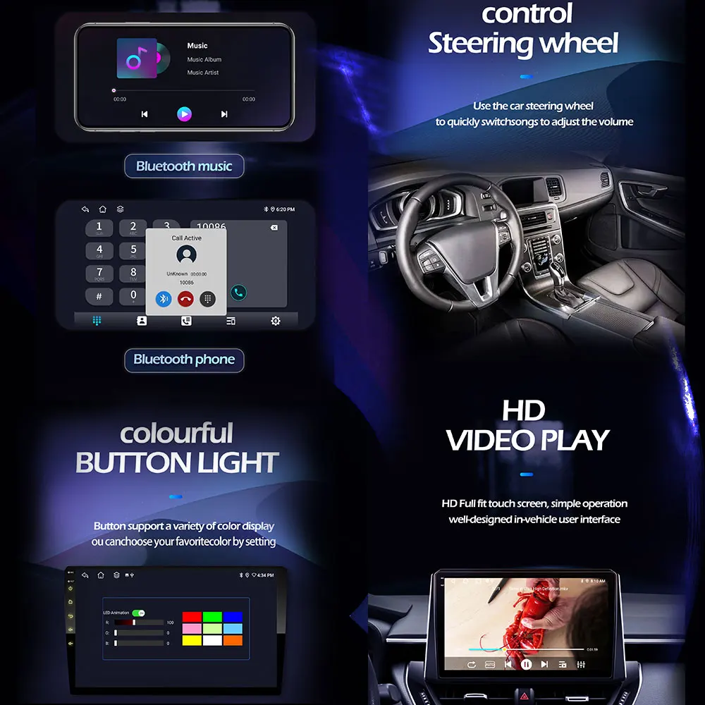 Android 14 для Volvo XC60 2009-2013 Carplay Auto WIFI + 4G автомобильный радиоприемник мультимедийный