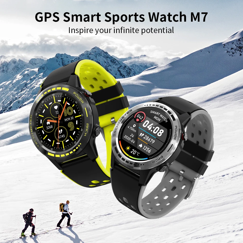 

M7 Smart Watch Bluetooth Call GPS Positioning Card Sports Bracelet Heart Rate With Compass Barometer Altitude for IOS Android