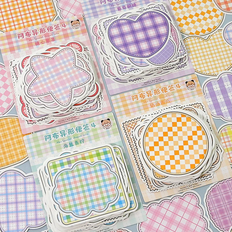 

100 Sheets Colorful Grids Kawaii Memo Paper Set 135*110mm DIY Decoration Message Notes Supplies Scrapbooking Gift