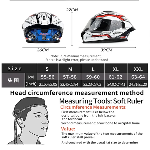 815 DOT Uchoose Approved Helmets Crash Motorbike Protective Gear Men Women Flip Up Helmet Motorcycle Visor Double Sun