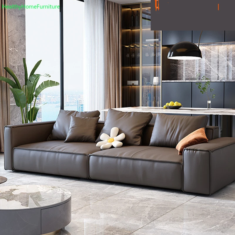 Итальянский кожаный диван набор мебели для гостиной квартиры офиса дома